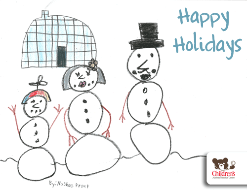 Happy Holidays! snowman family