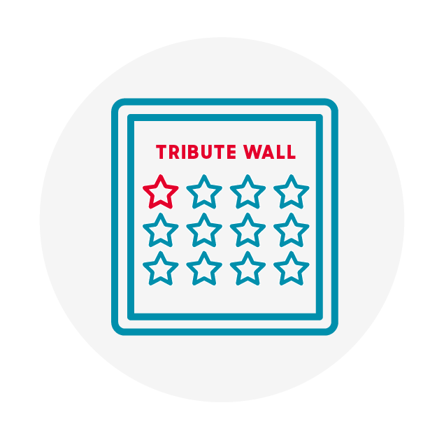 Tribute wall badge