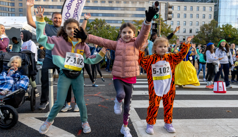 Groups of kids cheering