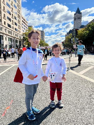 Amazing and supportive brother and me at last year's Kid's Dash!