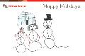 Holiday E-Card: Happy Holidays - Snowman Family